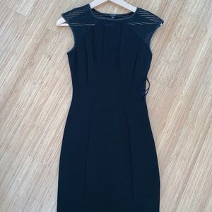 Guess black dress with mesh accents